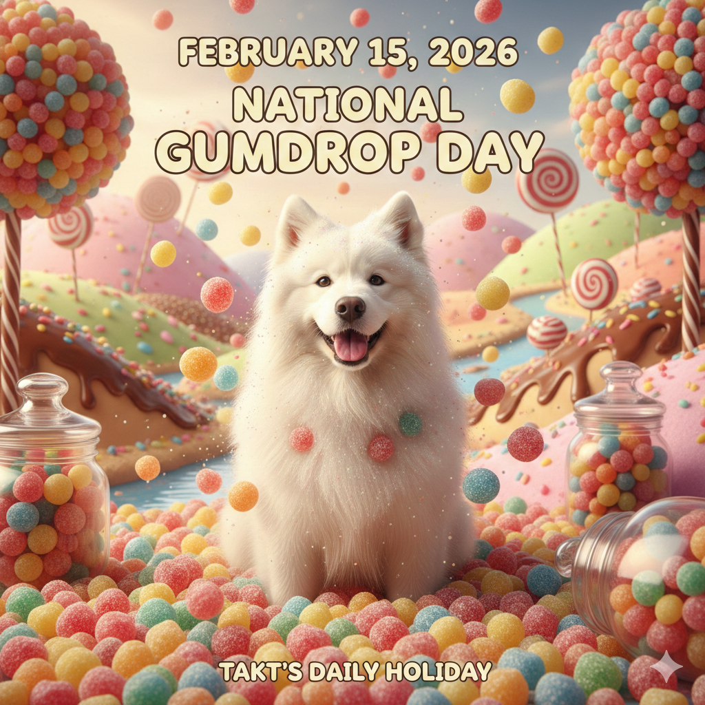 2月15日はナショナル・ガムドロップ・デー（National Gumdrop Day）アメリカ発のぷにぷにキャンディで甘くてカラフルなひとときを楽しもう 【サモエド「タクト」の毎日が記念日】