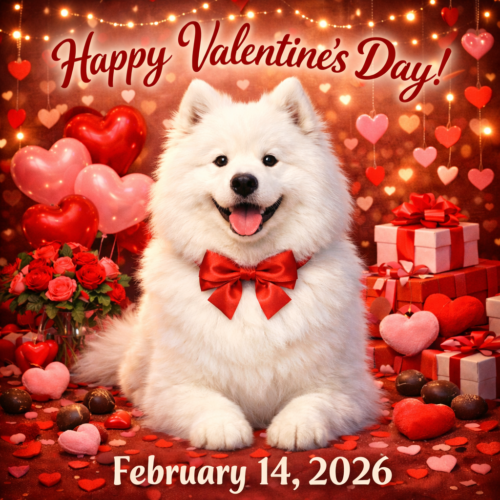 ハッピーバレンタインデー！その起源と現代における愛と感謝の伝え方【サモエド「タクト」の毎日が記念日】